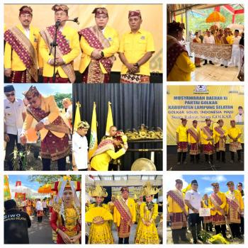Nuansa Budaya Lampung Warnai MUSDA XI DPD Partai Golkar Lampung Selatan 2025
